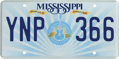 MS license plate YNP366
