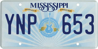 MS license plate YNP653