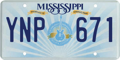 MS license plate YNP671