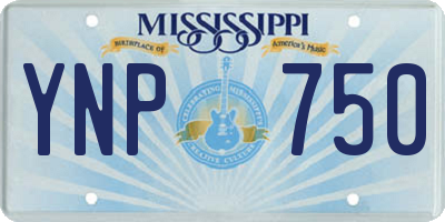 MS license plate YNP750