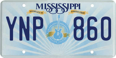 MS license plate YNP860