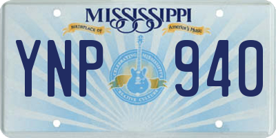 MS license plate YNP940