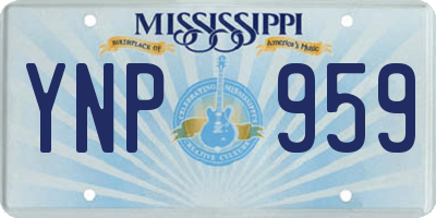 MS license plate YNP959