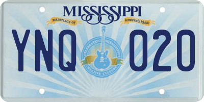 MS license plate YNQ020