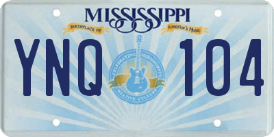 MS license plate YNQ104