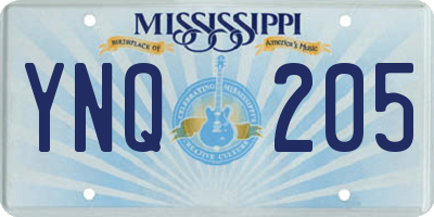 MS license plate YNQ205