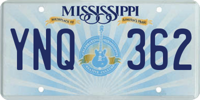 MS license plate YNQ362