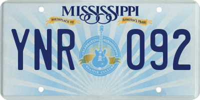 MS license plate YNR092