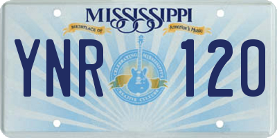 MS license plate YNR120