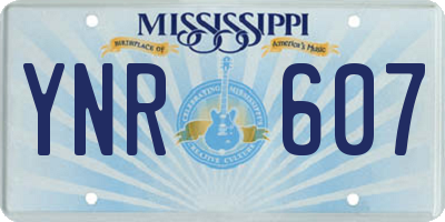 MS license plate YNR607