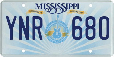 MS license plate YNR680