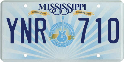 MS license plate YNR710