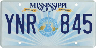 MS license plate YNR845