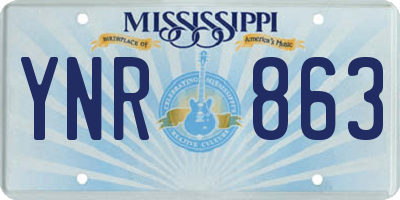 MS license plate YNR863