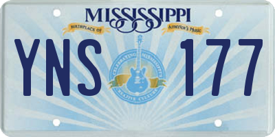 MS license plate YNS177