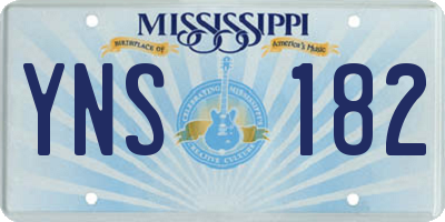 MS license plate YNS182