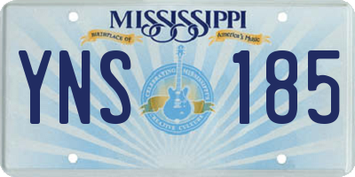 MS license plate YNS185