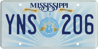 MS license plate YNS206