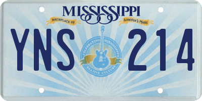 MS license plate YNS214