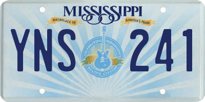 MS license plate YNS241