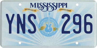 MS license plate YNS296