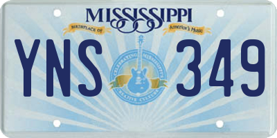 MS license plate YNS349