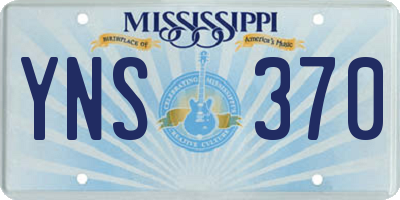 MS license plate YNS370