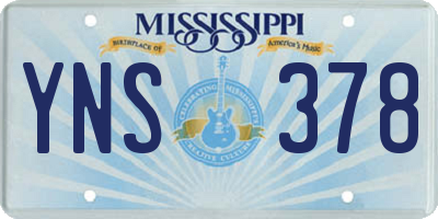 MS license plate YNS378