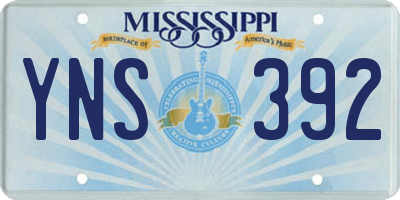 MS license plate YNS392