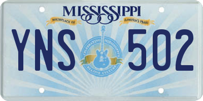 MS license plate YNS502