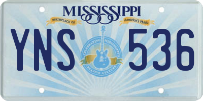 MS license plate YNS536