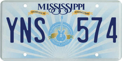 MS license plate YNS574