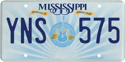 MS license plate YNS575