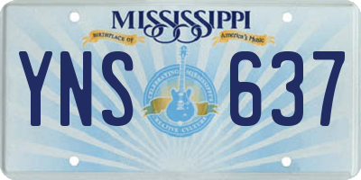 MS license plate YNS637