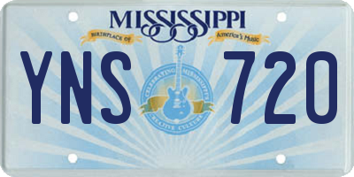 MS license plate YNS720