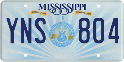 MS license plate YNS804