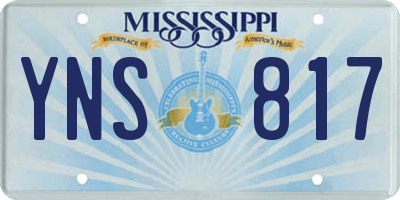 MS license plate YNS817