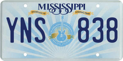 MS license plate YNS838