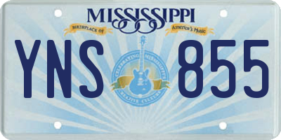MS license plate YNS855