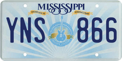 MS license plate YNS866