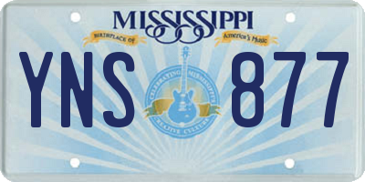 MS license plate YNS877