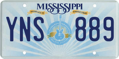 MS license plate YNS889
