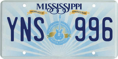 MS license plate YNS996
