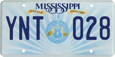 MS license plate YNT028