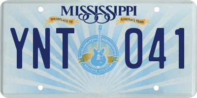 MS license plate YNT041
