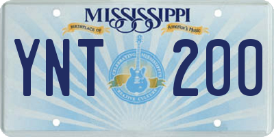 MS license plate YNT200