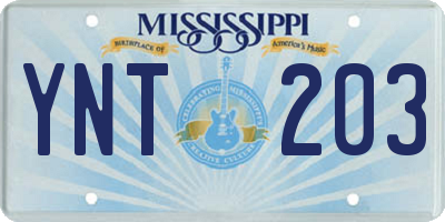MS license plate YNT203