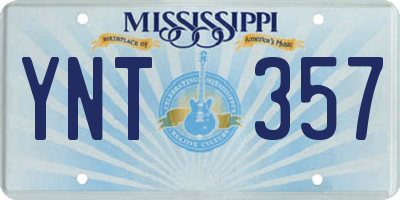 MS license plate YNT357