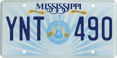 MS license plate YNT490