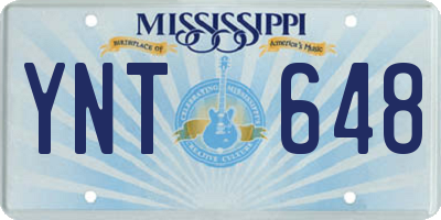 MS license plate YNT648